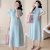 Vestido de Punto Casual Cómodo de Verano 2026 con Cuello Polo Holgado y Lunares para Mujeres Embarazadas