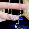 Venta caliente de collar de moissanita con forma de sonrisa de hilera recta japonesa y coreana, colgante femenino, cadena de clavícula, joyería, fábrica en stock, venta al por mayor, transmisión en vivo