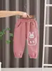 Calças de Veludo Plus para Meninas Outono e Inverno 2026 Novas Estilosas Roupa Externa para Menininhas Calças Jogger Casuais de Coelho Dropshipping
