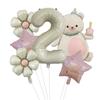 Nuevo Globo de Película de Aluminio de Pastel Mágico de Oso Set Número 32 pulgadas Garra de Oso Fiesta de Cumpleaños Infantil Accesorios para Fotos
