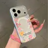 Funda de Teléfono con Diseño Fresco Floral de Nicho Popular Transfronterizo que No Choca para Apple 17Promax, Cubierta Protectora Transparente Ligera