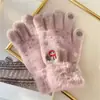 Guantes de Navidad de Muñeco de Nieve Corazón Femenino Guantes de Dedos Divididos para Pantalla Táctil Guantes de Punto Cálidos de Invierno Guantes de Ciclismo a Prueba de Frío para Mujer