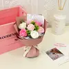 Mini Ramo Pequeño con Acabado de Rosa Flor de Jabón Venta al por Mayor Ramo de Simulación Flor Seca Recuerdo Regalo Qixi para Novia Transfronterizo