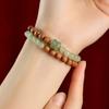 Pulsera de Loto y Jade Hetian para Mujer, Jadeíta, Pulsera de Sándalo Lao Shan, Cuentas Budistas de Madera Multivuelta, Estilo Chino Retro