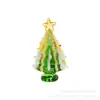 Artesanía de Vidrio Árbol de Navidad Regalo Festivo Lazo Rojo Árbol Mini Escritorio Sala de Estar Micro Paisaje Mini Adornos