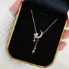 Collar Super Hada Dulce Estrella Luna Borla Romántico Full Diamante Microincrustado para Mujer Cadena de Clavícula Estilo Ins de Lujo Ligero Exquisito Tacto de Gama Alta