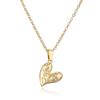 Collar con colgante de amor de circonita de oro real chapado en cobre con personalidad simple de estilo de metal europeo y americano antiguo australiano, cadena de clavícula de nicho para mujer