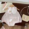 Verano Bebé Manga Volante Ropa Super Linda Mameluco Dibujo Animado Conejo Liebre Dulce Niña Luna Llena Ropa de Salida