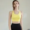 Sujetador deportivo de verano para mujer con diseño de espalda cruzada, sin costuras, con cierres a presión, a prueba de impactos de alta intensidad, top de yoga de soporte