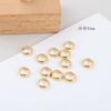 Baño de oro real oro de 18 quilates anillo geométrico hueco de doble agujero diámetro interior 8 mm 6 mm 4 mm material para joyería hecha a mano DIY