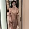 Meias com Tiras com uma Saia que Abraça o Quadril, Pijama de Seda, Novo Lingerie Sensual de Renda 2023, Conjunto de Duas Peças Fino de Seda Gelo