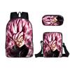 Nueva mochila escolar de Dragon Ball para estudiantes transfronteriza, mochila periférica de anime de tres piezas, estuche de lápices de una sola capa, bolso de hombro pequeño de poliéster