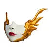 Máscara de Medio Rostro con Alas Rosas Cyberpunk Máscara Funcional Tecnológica Accesorios Máscara Mecánica Blanca COS