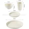 Conjunto de 16 Peças, Conjunto de 32 Peças Conjunto de Louças de Mesa de Plástico de Palha de Trigo para Cozinha, Tigelas, Pratos e Copos Inquebráveis, Adequado para Residências de Apartamento
