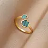 Pendientes de botón, anillo, pulsera, collar de Flor de la Suerte Europea y Americana, Juego de Joyería, Moda para Mujer, Juego de Cuatro Piezas, Joyería de Hierba de Cinco Pétalos