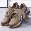 Zapatos de cuero para hombre con suela blanda y cordones, zapatillas bajas y planas para hombre, zapatillas para correr transfronterizas