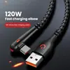Cable de Datos Tipo C en Ángulo Trenzado para Viaje a Mano 120w Línea de Carga Rápida para Teléfono Móvil Huawei Glory Apple Cable Eléctrico
