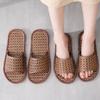 Zapatillas de ratán gruesas para interiores y exteriores, zapatillas de verano para hombres y mujeres, zapatillas de lino de ratán para parejas, zapatillas sanitarias