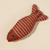 Brinquedo para Gato Autoentretenimento Peixe de Menta Peixe Simulado de Linho Gatinho Mordedor Durável Vara Katnip para Gato Brinquedo para Pet