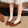 Versão em couro macio~super macias e valorizam o pé, sapatos estilo vovó, sapatilhas Mary Jane retrô francesas, bico fino, sapatilhas femininas de sola reta