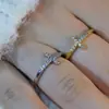 Anillo Europeo y Americano Transfronterizo en Forma de Cruz, Lujo Ligero, Estilo Minimalista Personalizado, Chapado en Cobre con Circonita, Anillo de Moda