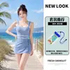 Maiô de peça única de cintura alta, conjunto de duas peças para mulheres, modelador e que esconde a barriga, com avental removível, maiô conversível, vestido de peça única triângulo
