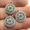 15mm 1.8g Acessórios de Joia Multicor Material Atacado Popular Europeu e Americano Pingente de Estrela de Seis Pontas Dupla Face
