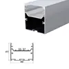 Kit de luz lineal LED de 50 de ancho por 70 de alto Canal de aluminio de 60 de ancho por 70 de alto Carcasa de luz para oficina de montaje en superficie Tira de luz dura de aleación de aluminio