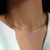 Collar de Cadena Hueso de Serpiente Muy Fina Estilo Frío Simple Europeo y Americano Cadena Simple para Mujer Accesorios de Cadena Clavicular con Sentido de Diseño de Nicho