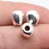 9.6X8.9X8.7Mm Diámetro del Agujero 3.2mm 2.4g Color Plata Antigua Forma Irregular de Piedra Superficie Lisa Perforado Cuentas