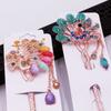 Nuevos accesorios para el cabello, estilo clásico retro, horquilla con borla, escalón, rosa, aleación, tocado, placa, broche para el cabello, fabricantes al por mayor