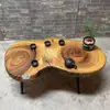 Mesa de Té de Madera de Alcanfor Talla de Raíz Madera Maciza Mesa de Café Pequeña Estilo Shaji B&B Sala de Estar Ventana Saliente Tatami Mesa Pequeña