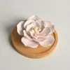 Atacado Transfronteiriço Cerâmica Pura Feita à Mão Flores Amassadas à Mão Pedra Difusora de Aromaterapia Lótus Sem Fogo Flor de Aromaterapia Flor de Cerâmica