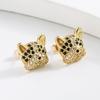 Aogu Europeos y Americanos Ins Estilo Lindo Chapados en Cobre Oro de 18K Circonita Cachorro Jirafa Pendientes para Mujer Nicho Lujo Accesible Pendientes
