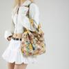 Bolsa de Mão Casual de Viagem Estilo Pastoral Doce e Fresco Algodão Puro Estampado Moda Axila Feminina Bolsa de Mão de Grande Capacidade