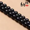 Ágata negra natural cuentas sueltas ágata productos semiacabados mayoreo pulsera accesorios de joyería DIY pulsera cuentas redondas cuentas