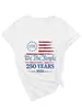 1776 nós o povo 250 Amazon Wish Estação Independente Moda Versátil Camiseta Feminina Manga Curta Gola V