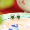 Pendientes Yuebao de plata de ley S925 con jade chapado en oro, estilo vintage, ligeros, de lujo, con cuentas redondas y cuadradas, elegantes y a la moda, que combinan con todo.