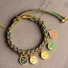 Nuevo Colgante Estilo Tíbet Cuerda de Mano Estilo Tíbet Gama Alta Exquisito Tendencia Nacional Retro Estilo Pareja Cuerda de Cadena Thangka del Tíbet en