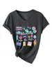 Literalmente do Século XX Amazon Ebay Site Independente Camiseta Casual da Moda para Mulheres com Decote V e Manga Curta