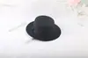 GD moda casual estrella con sombrero de copa para hombre y mujer estilo caballero retro británico sombrero plano plano a lo largo de lana sombrero para padres e hijos