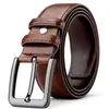Cinturón de Cuero Genuino Vintage de Alta Calidad Paul para Hombre, Cinturón Retro Business Casual para Personas de Mediana Edad y Mayores, Cinturón para Jeans