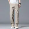 Pantalones Casuales de Tencel para Hombre, Otoño 2026 Hong Kong, Elásticos de Alta Gama, Sueltos Rectos, Color Albaricoque, Largos