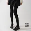 Macacão legging canelado de algodão com controle de barriga de cintura alta, calça preta grossa modeladora para outono e inverno, meia-calça canelada plus size, transfronteiriço
