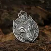 2023 Nuevo amuleto de cabeza de lobo Runa europeo y americano colgante de acero inoxidable personalidad retro Vikingo titanio acero collar