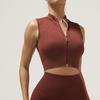 Roupas de Yoga Europeias e Americanas Transfronteiriças Sutiã Bonito nas Costas Colete com Zíper Gola Alta Manga Longa Manga Curta Conjunto de Seis Peças para Mulheres