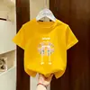 Camiseta de Manga Corta Estampada de Verano para Niños, Cuello Redondo Amigable con la Piel, Elegante Top de Algodón Puro para Niñas, Nuevo Modelo 2026, Versátil