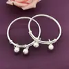 Pulsera para bebé de plata de ley plata de ley 999 inteligente láser saludable feliz con Campana estilo étnico luna llena regalo