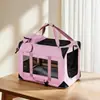 Transportador de mascotas de gran capacidad para todas las estaciones, tela de malla transpirable, mochila portátil para perros, bolsa de hombro individual plegable para perros