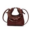 2025 Nova Bolsa Infantil Outono e Inverno Bolsa de Mão Redonda de Renda Fofa para Bebê Bolsa Transversal Mini Color Sólida para Crianças